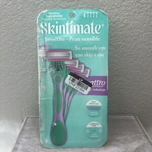 $7 🌙‎ Skintimate 4-Blade Sensitive Disposable Womens Razors, 4CT Damage Box